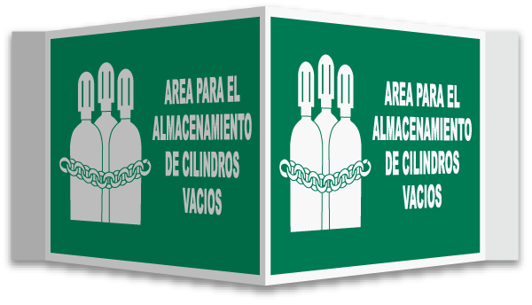 Spanish Full Cylinder Storage Area 3-Way Sign