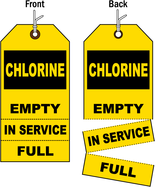 3-Part Chlorine Cylinder Status Tag