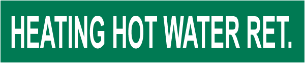 Heating Hot Water Ret Pipe Label
