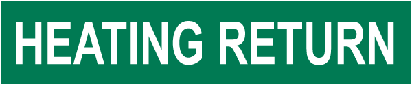 Heating Return Pipe Label