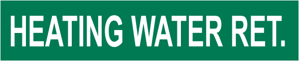 Heating Water Ret. Pipe Label