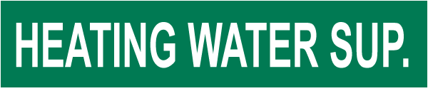 Heating Water Sup. Pipe Label