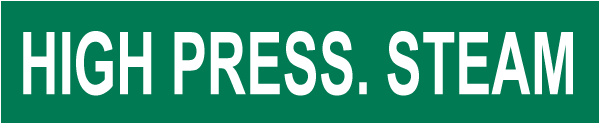 High Press. Steam Pipe Label