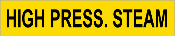 High Press. Steam Pipe Label