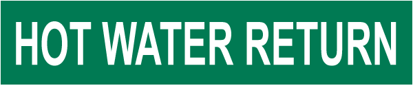 Hot Water Return Pipe Label