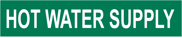 Hot Water Supply Pipe Label