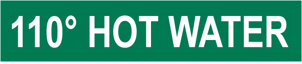 110 Hot Water Pipe Label