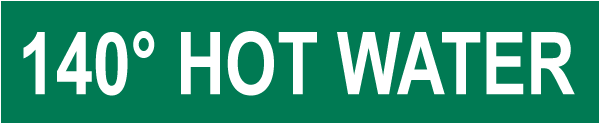 140 Hot Water Pipe Label