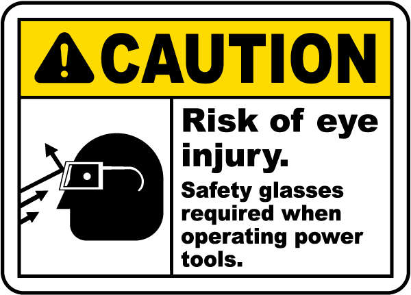 When Operating Power Tools Sign