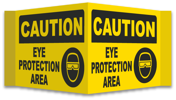 Caution Eye Protection Area Sign