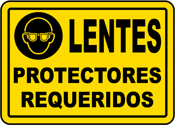 Spanish Eye Protection Required Sign