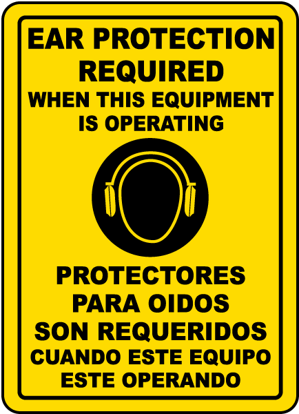 Bilingual Ear Protection Label