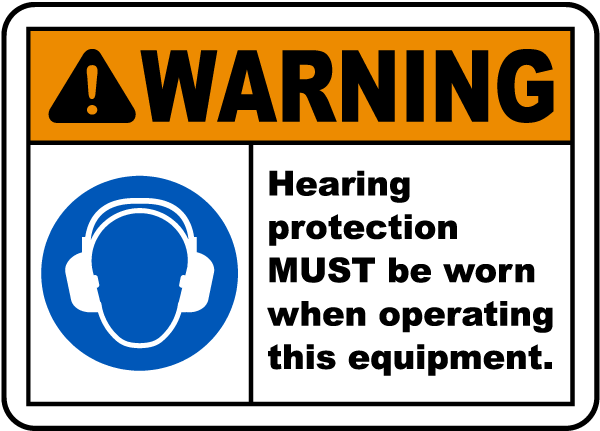 Warning Hearing Protection Label