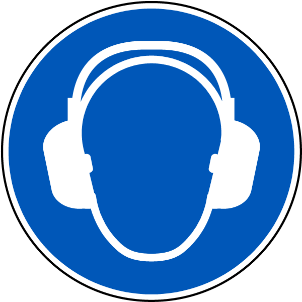 Hearing Protection Symbol Floor Sign