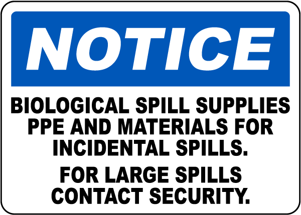 PPE and Materials For Incidental Spills Sign