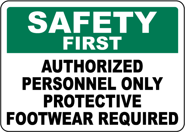 Protective Footwear Required Sign