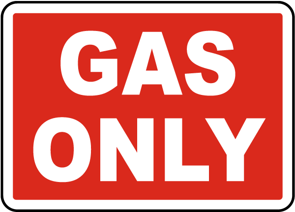 Gas Only Label