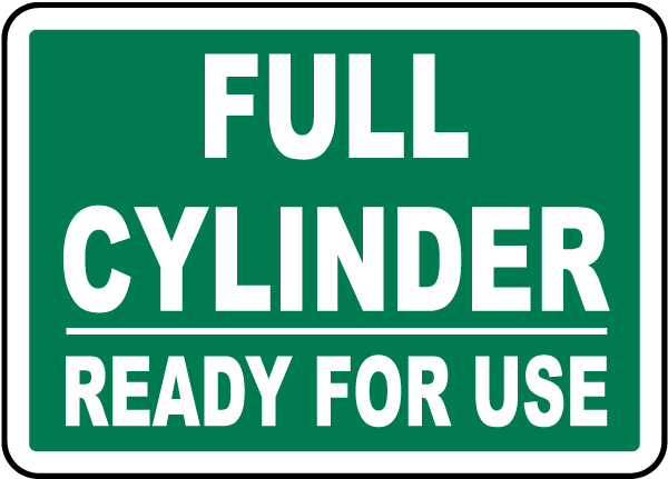 Full Cylinder Ready For Use Label