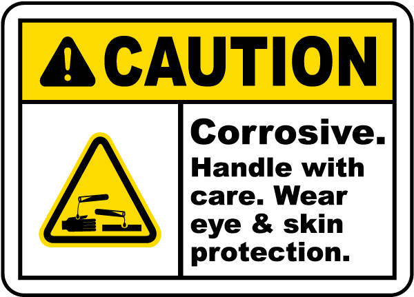 Corrosive Handle With Care Label