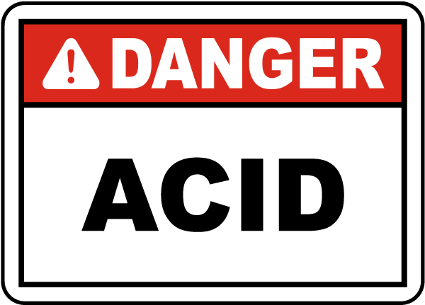 Danger Acid Label