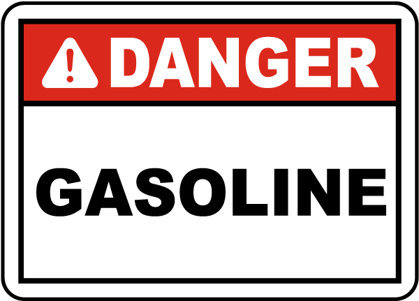 Danger Gasoline Label