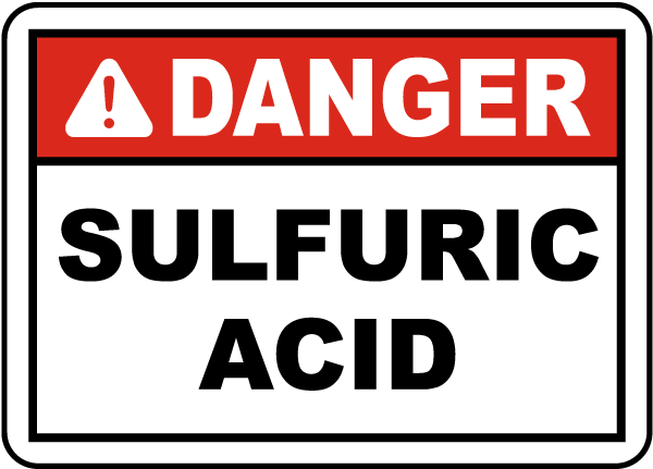 Danger Sulfuric Acid Label