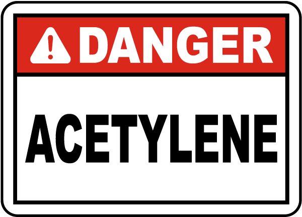 Danger Acetylene Label