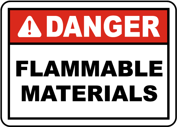 Danger Flammable Materials Label