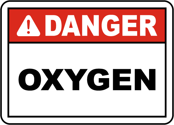 Danger Oxygen Label