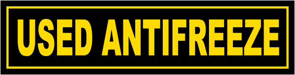 Used Antifreeze Label