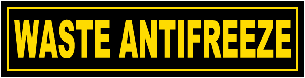 Waste Antifreeze Label