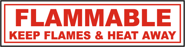 Flammable Keep Flames Away Label