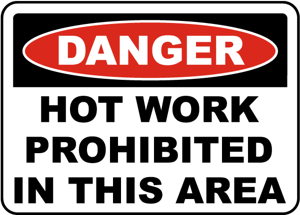 Hot Work Prohibited In This Area Sign
