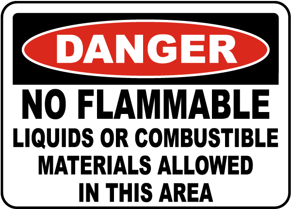 AccuformDanger Flammable Material No Smoking Or Open Flames Safety Sign MSMK251XL Aluma-Lite 7 x 10 Inches 