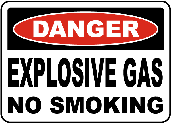 Explosive Gas No Smoking Sign