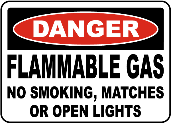 Danger Flammable Goods NO Smoking  Sign Safety 240x180mm Decal Sticker 