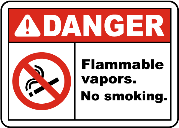 Flammable Vapors No Smoking Sign