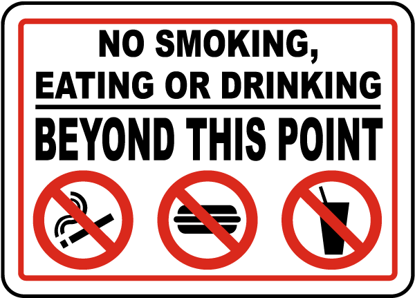2 NO SMOKING NO EATING NO DRINKING FOR WINDOWS GLASS WHITE 