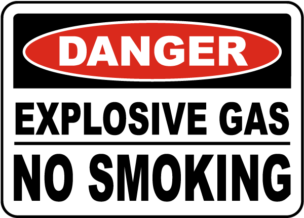 Explosive Gas No Smoking Sign