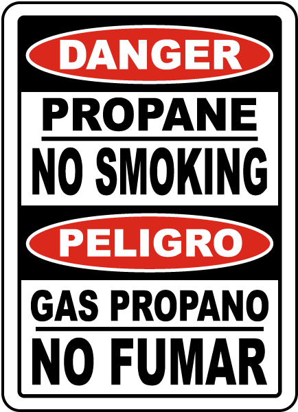 Bilingual Propane No Smoking Sign