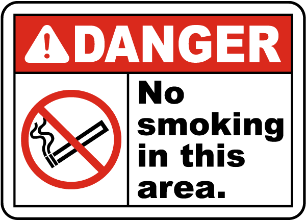 Danger No Smoking In This Area Sign J2575 By Safetysign Com