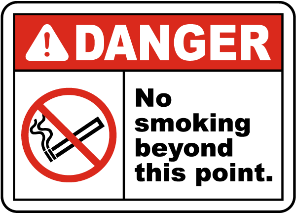 SmartSign 'No Smoking Beyond This Point' Aluminum Sign - 10x14 Inches, Rust-Proof For Indoor/Outdoor