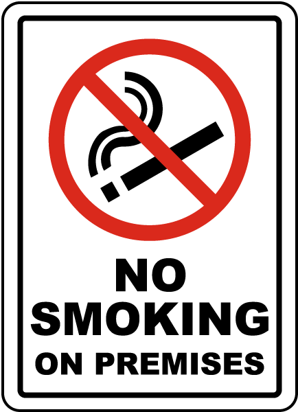 NO Smoking 8x10" Metal Sign Safety Premises Business Premises Park Facility #121 