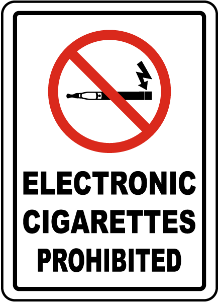 Electronic Cigarettes Prohibited Label