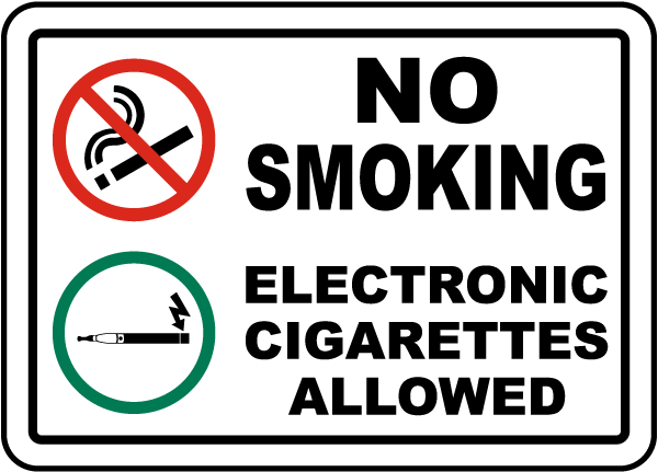 No Smoking Electronic Cigarettes Allowed Sign