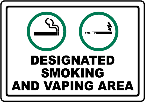 Designated Smoking and Vaping Area Sign