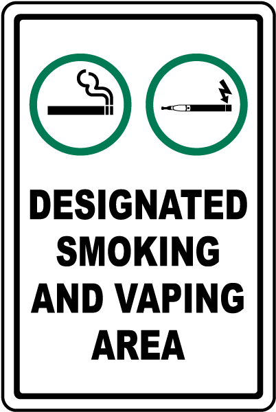 Designated Smoking and Vaping Area Sign