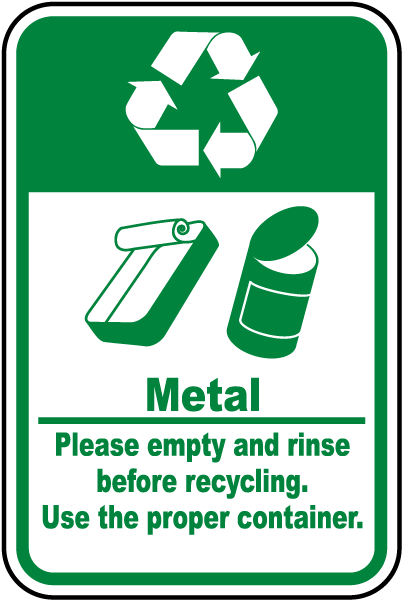 Metal Dust Container Label Metal Recycle Label J4503-L - by SafetySign.com