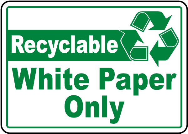 Recyclable White Paper Only Label