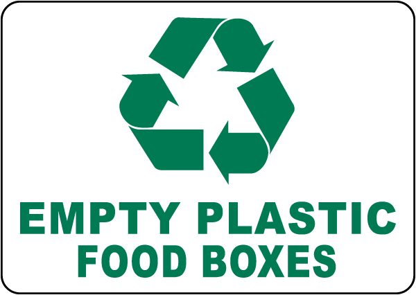 Empty Plastic Food Boxes Sign